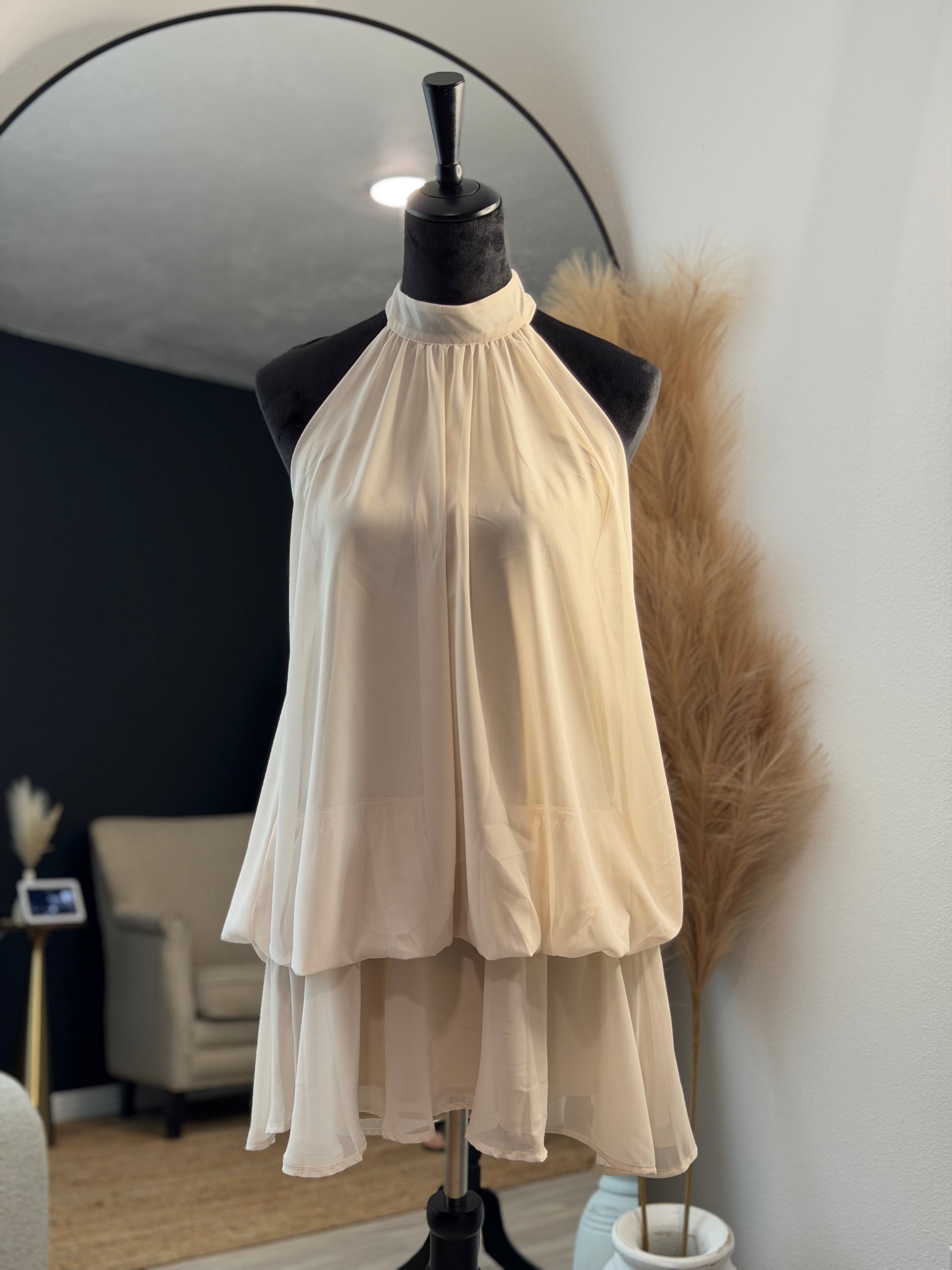 Champagne Dreams Halter Dress