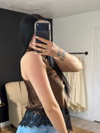 Espresso Cascade Satin Top